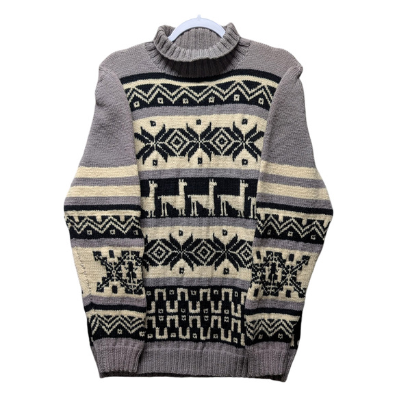 80s Hand Knit Alpaca Sweater - Picture 1 of 5
